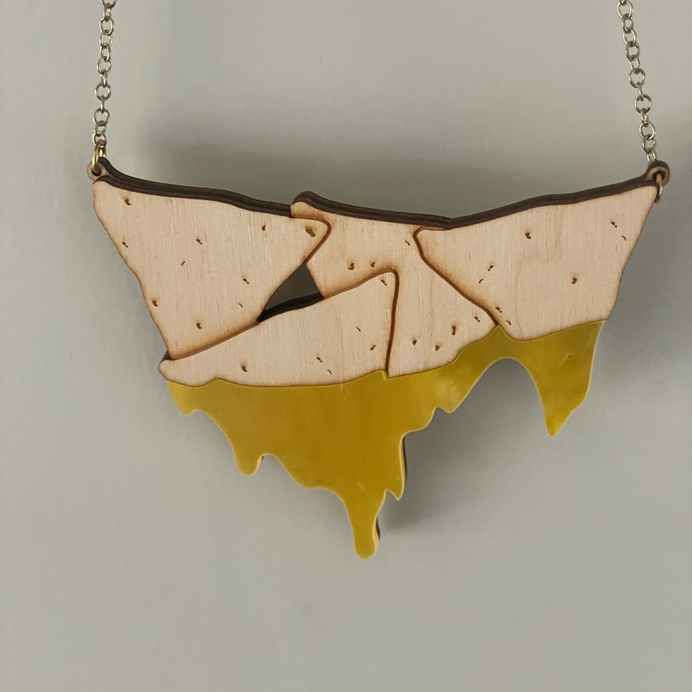 Quirky Queso and Chips Necklace